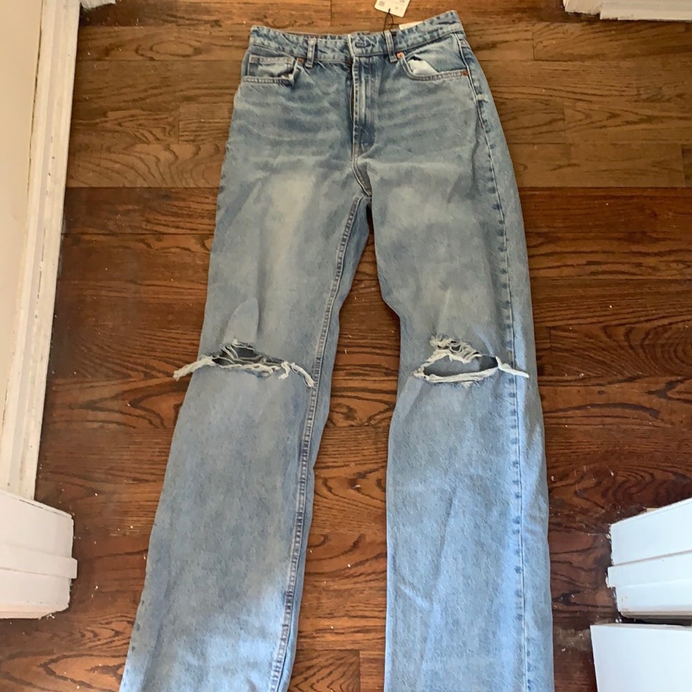 Zara High Rise Full Length Jeans